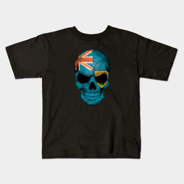 Turks and Caicos Flag Skull Kids T-Shirt by jeffbartels